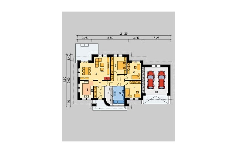 Projekt domu parterowego LK&811 - parter