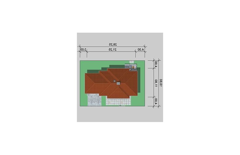 Projekt domu parterowego LK&811 - Usytuowanie - wersja lustrzana