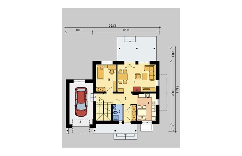 Projekt domu wielorodzinnego LK&773 - parter