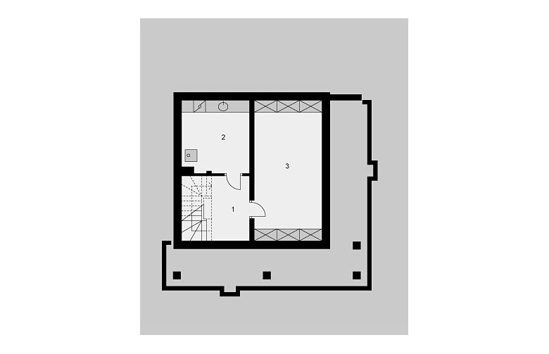 Projekt domu wielorodzinnego LK&818 - piwnica