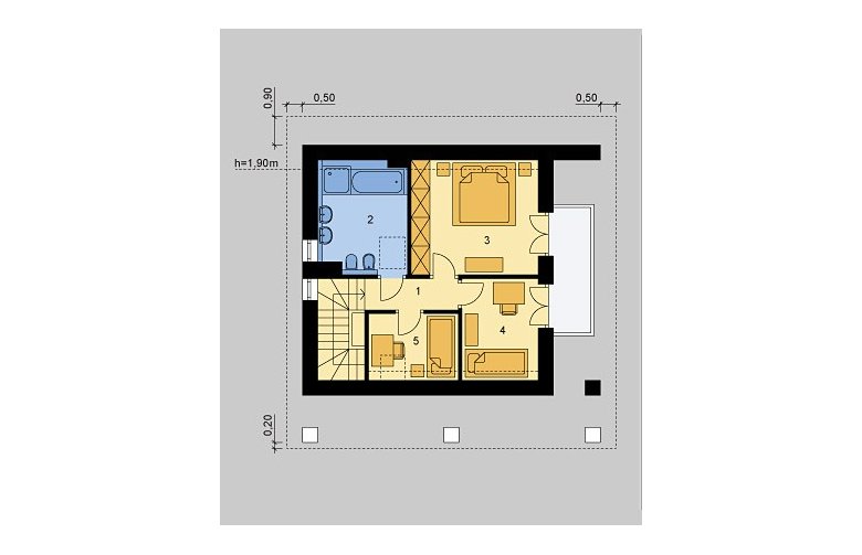 Projekt domu wielorodzinnego LK&818 - poddasze