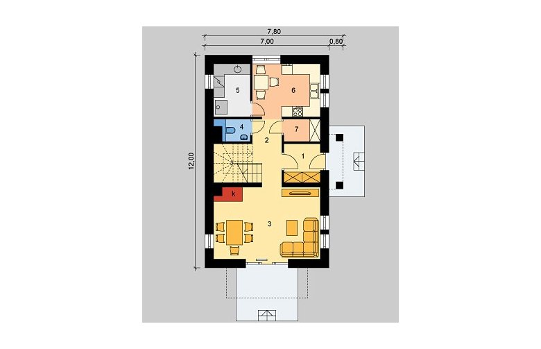 Projekt domu parterowego LK&812 - parter