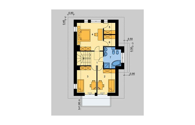 Projekt domu parterowego LK&812 - poddasze