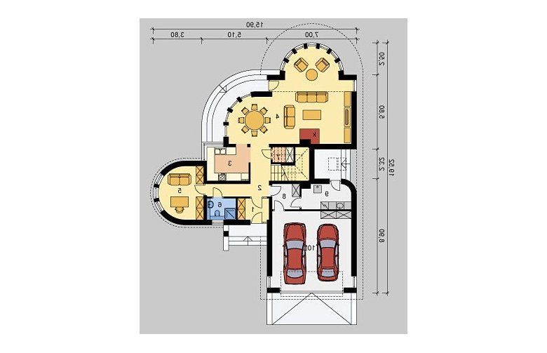 Projekt domu szkieletowego LK&827 - parter