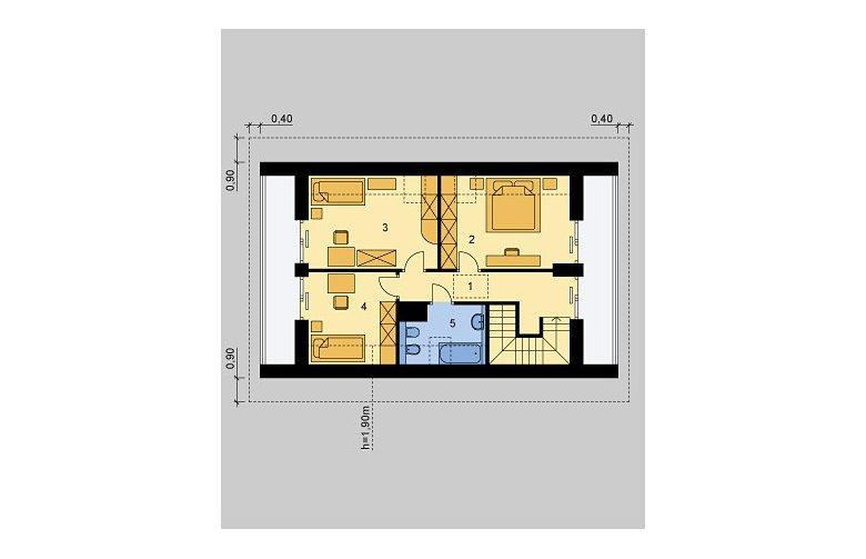 Projekt domu wielorodzinnego LK&830 - poddasze