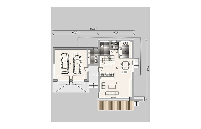 Projekt domu szkieletowego LK&802 - parter