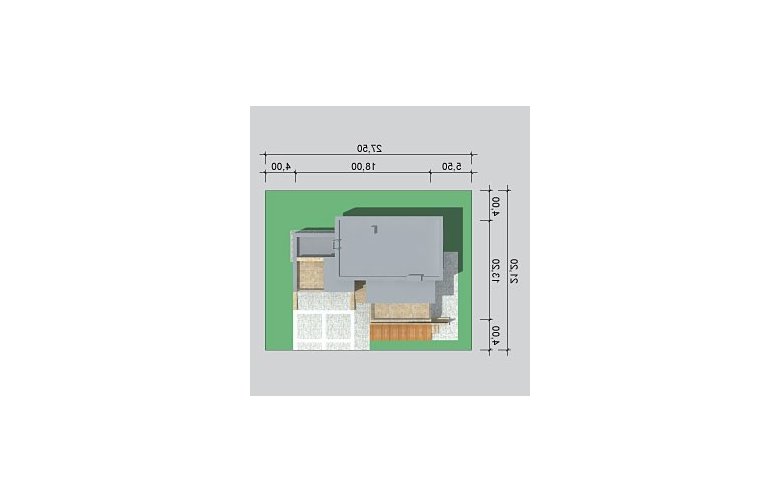 Projekt domu szkieletowego LK&802 - Usytuowanie - wersja lustrzana