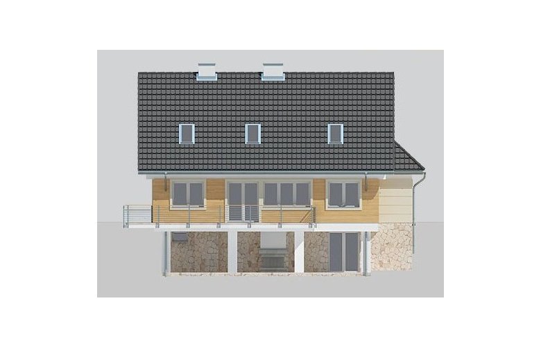 Projekt domu wielorodzinnego LK&814 - elewacja 3