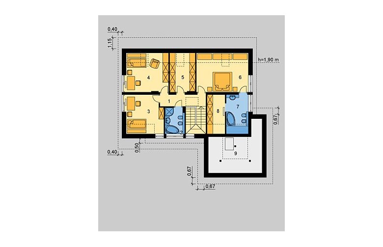 Projekt domu wielorodzinnego LK&814 - poddasze