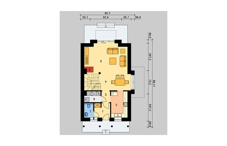 Projekt domu wielorodzinnego LK&824 - parter