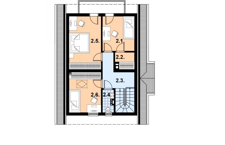 Projekt domu z bala L-98 (drewniany) - 