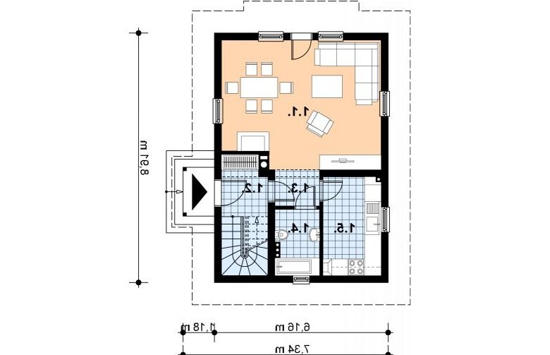 Projekt domu z bala L-98 BAL - 