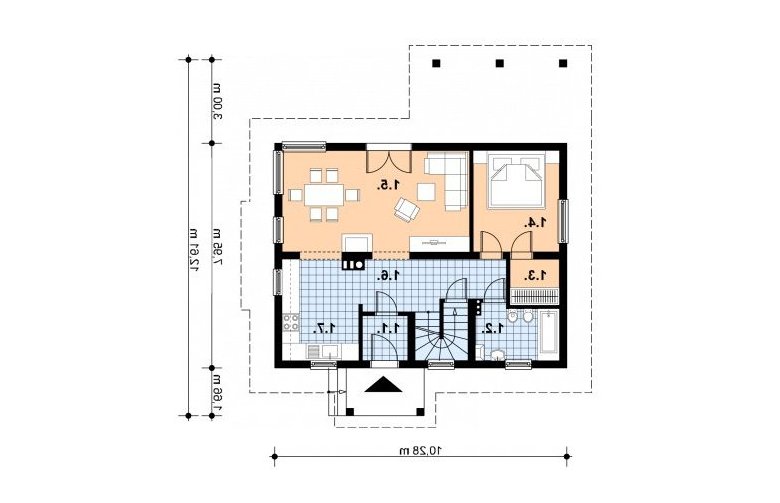 Projekt domu z bala L-99 (drewniany) - 