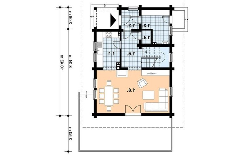 Projekt domu z bala A-100 BAL - 