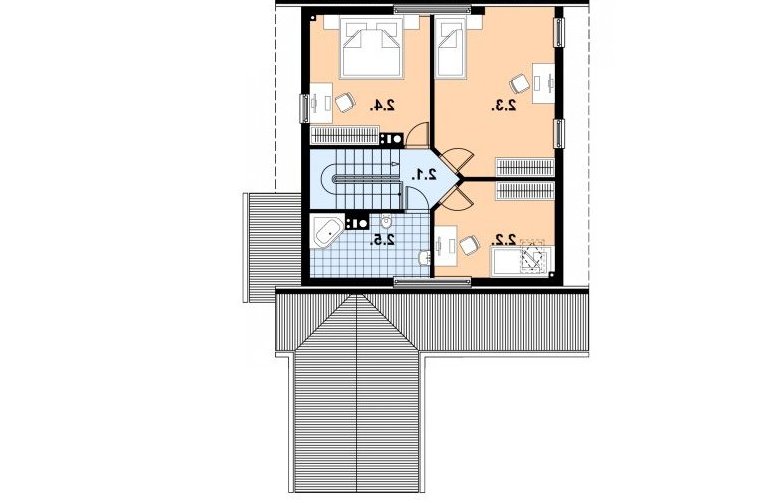 Projekt domu z bala A-101 BAL - 