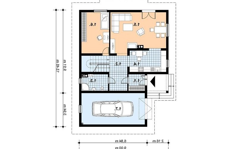 Projekt domu z bala A-103 BAL - 