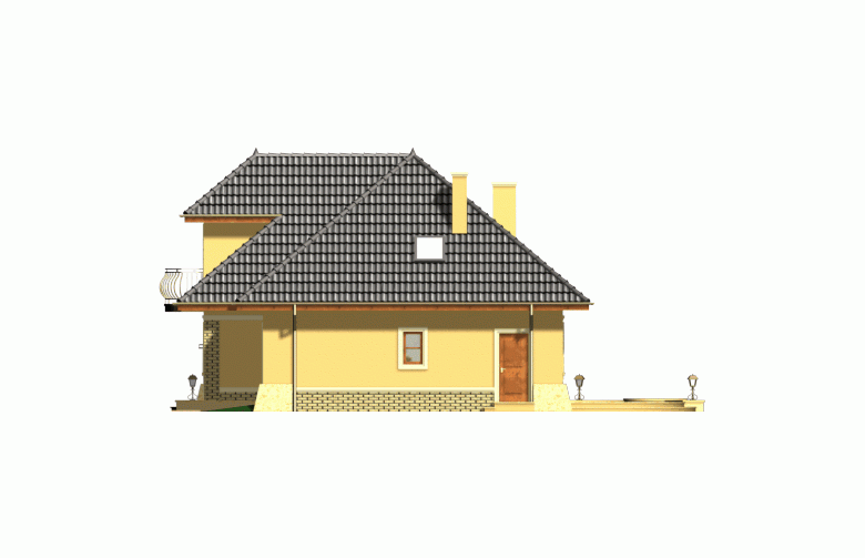 Projekt domu jednorodzinnego GRAFIKA - elewacja 3