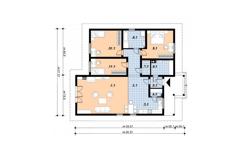 Projekt domu z bala A-104 BAL - 