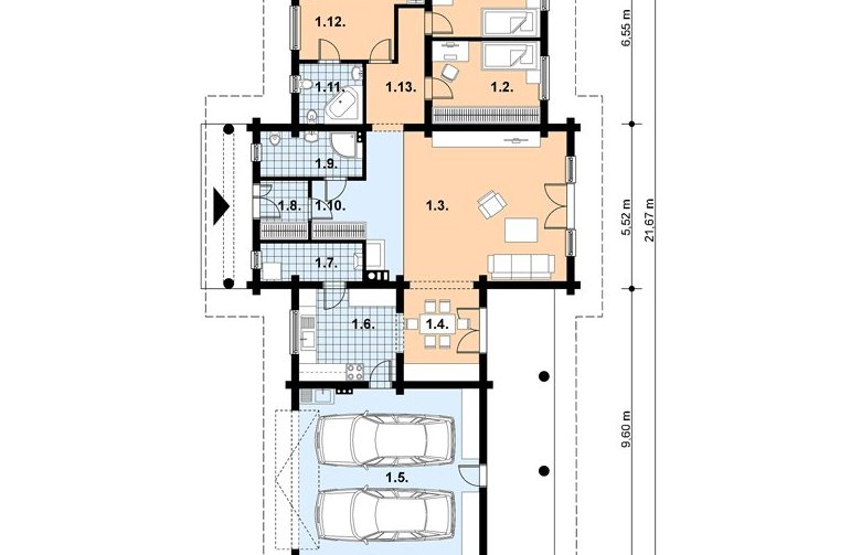 Projekt domu szeregowego A-105 BAL - 