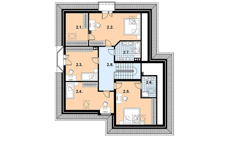 Projekt domu z bala A-107 BAL - 