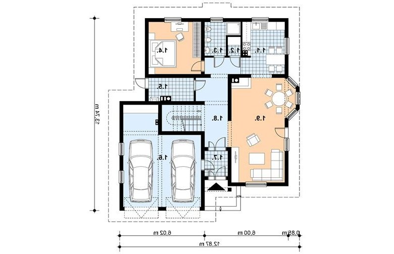 Projekt domu z bala A-107 BAL - 