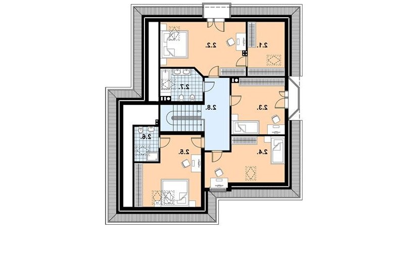 Projekt domu z bala A-107 (drewniany) - 