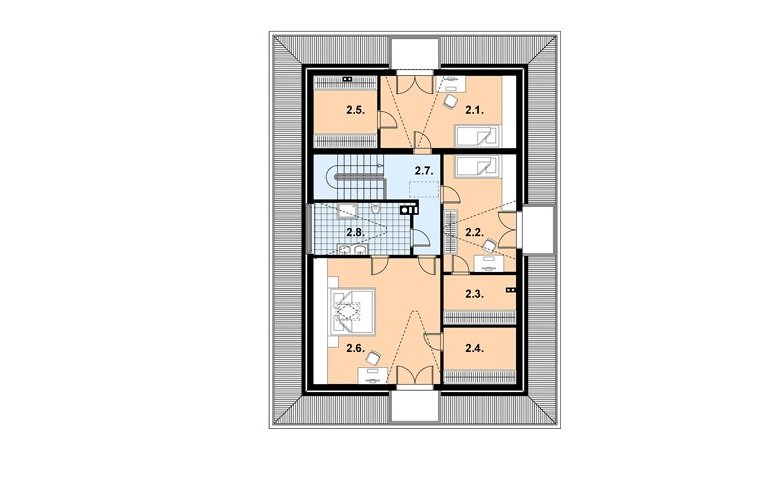 Projekt domu z bala A-111 (drewniany) - 