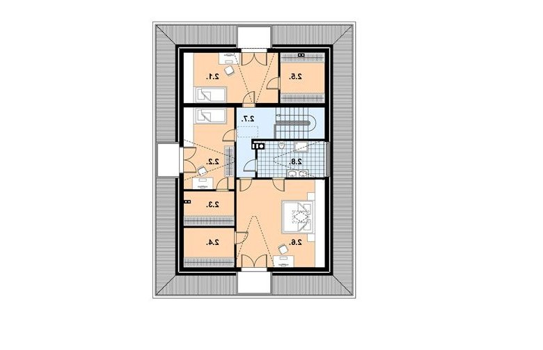 Projekt domu z bala A-111 (drewniany) - 