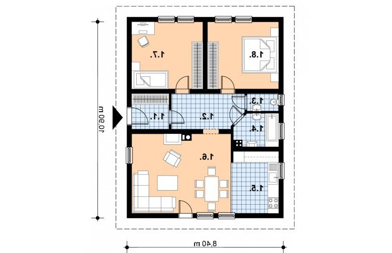 Projekt domu z bala A-112 BAL - 