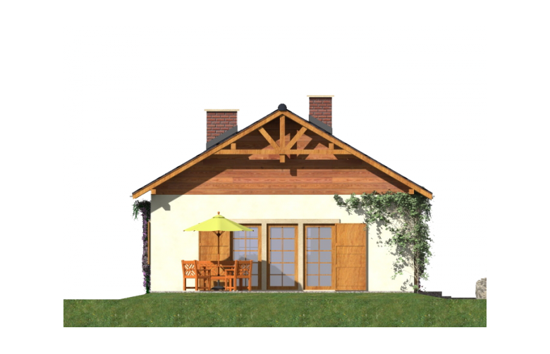 Projekt domu z bala A-112 (drewniany) - elewacja 2