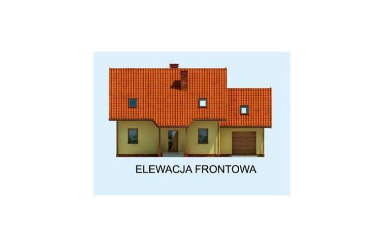 Projekt domu z poddaszem SIENA - elewacja 1