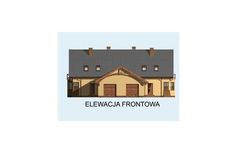 Projekt domu jednorodzinnego BOLONIA - bliźniak (dla jednego segmentu) - elewacja 1