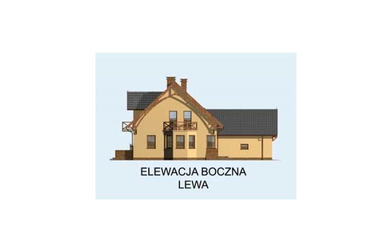 Projekt domu jednorodzinnego BOLONIA - bliźniak (dla jednego segmentu) - elewacja 2