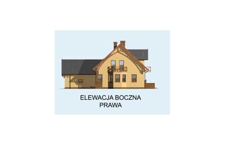 Projekt domu jednorodzinnego BOLONIA - bliźniak (dla jednego segmentu) - elewacja 4