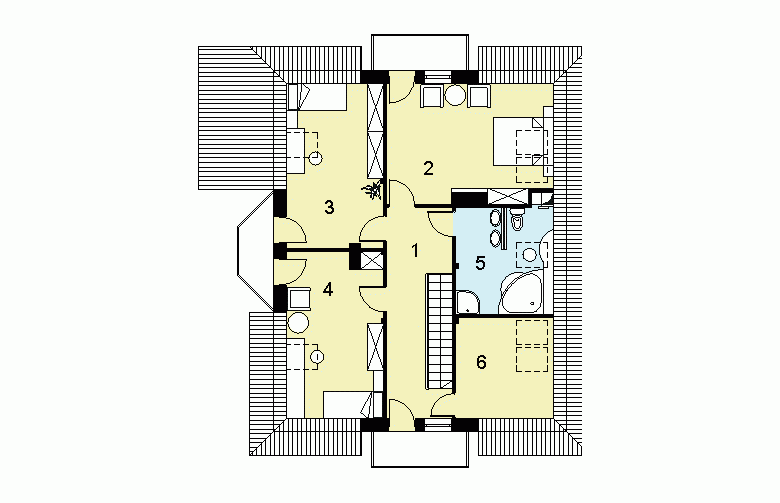 Projekt domu jednorodzinnego HG-I17 - rzut poddasza