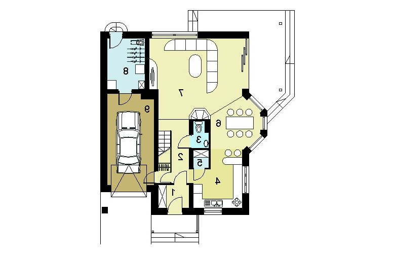 Projekt domu jednorodzinnego HG-I17 - rzut parteru