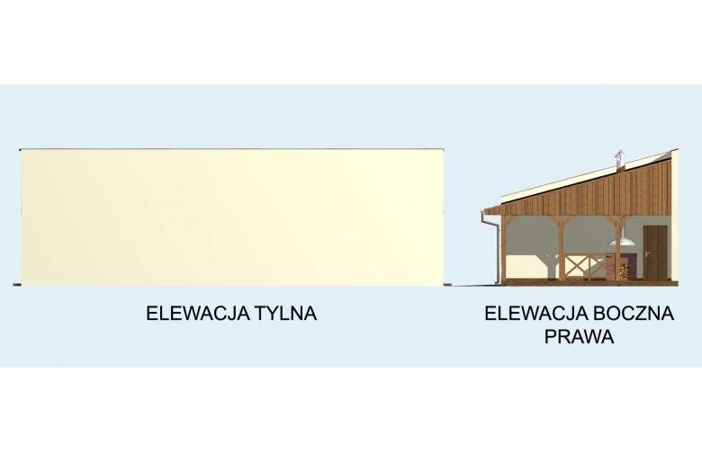 Projekt garażu G83 bliźniak (jeden segment), projekty garaży - elewacja 2