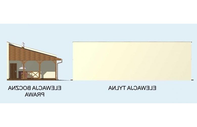 Projekt garażu G83 bliźniak (jeden segment), projekty garaży - elewacja 2