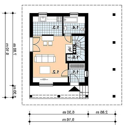 Rzut projektu L-12 - wersja lustrzana