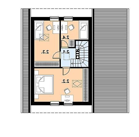 Rzut projektu L-12 - wersja lustrzana