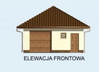 Elewacja projektu G74 garaż jednostanowiskowy z pomieszczeniem gospodarczym - 1