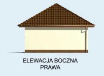 Elewacja projektu G74 garaż jednostanowiskowy z pomieszczeniem gospodarczym - 4