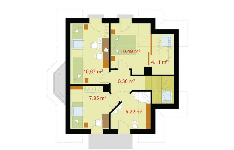 Projekt domu jednorodzinnego PANAMA - poddasze