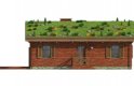 Projekt domu parterowego EL PINAR dom z zielonym dachem - elewacja 3