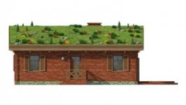 Elewacja projektu EL PINAR dom z zielonym dachem - 3 - wersja lustrzana