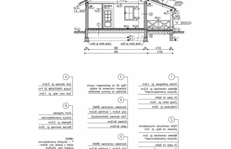 Projekt domu letniskowego TULUZA dom letniskowy - przekrój 1