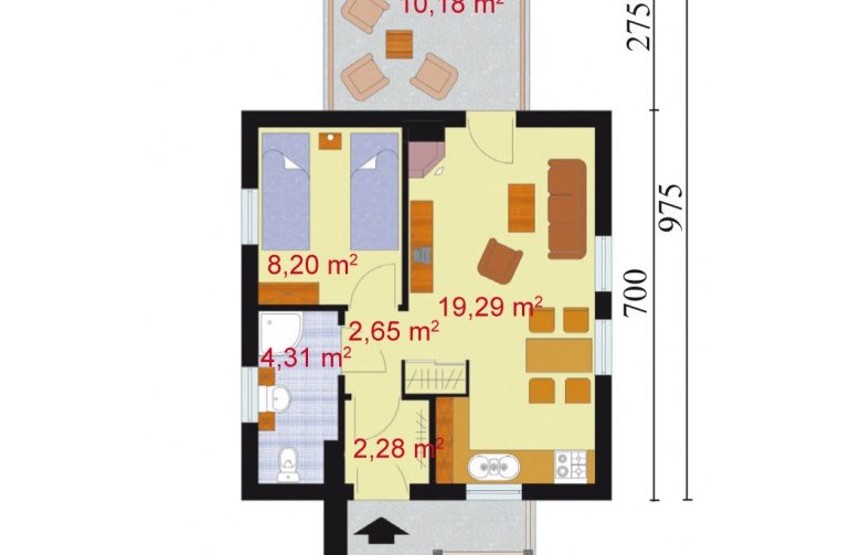 Projekt domu letniskowego MARMARIS dom letniskowy - parter