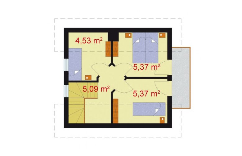 Projekt domu letniskowego ORLEAN dom letniskowy z poddaszem - poddasze