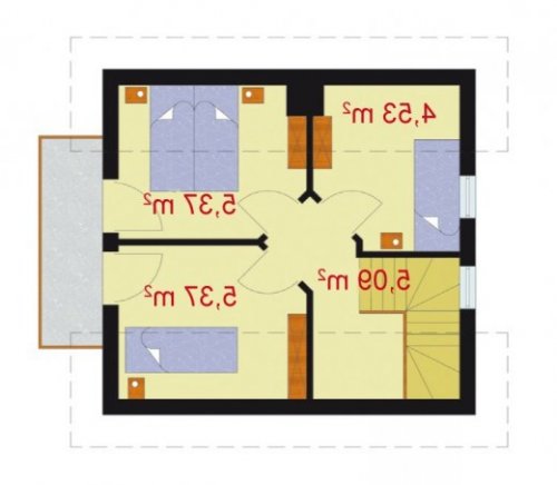 PODDASZE ORLEAN dom letniskowy z poddaszem - wersja lustrzana