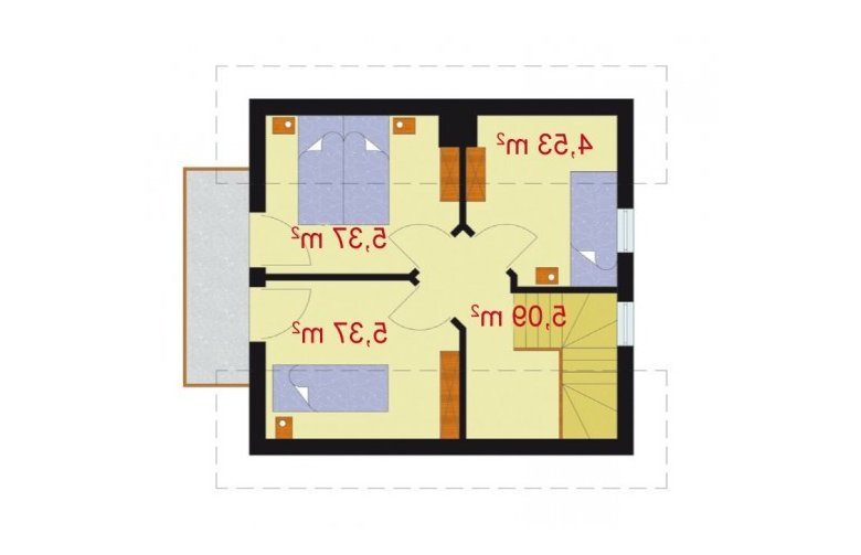 Projekt domu letniskowego ORLEAN dom letniskowy z poddaszem - poddasze